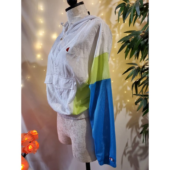 SET Champion Women's S Cropped Half Zip Colorblock Hooded Mesh Athletic - Picture 6 of 11